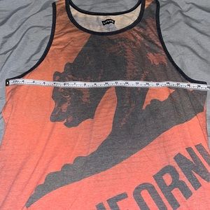 Large Levi Graphic California Bear Burnt Orange and Black Tank Top